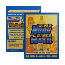 Load image into Gallery viewer, Super Noah Super Math™ — Volume 2 | Screen-Free Addition &amp; Subtraction Card Game | STEM Learning for Kids Ages 6+
